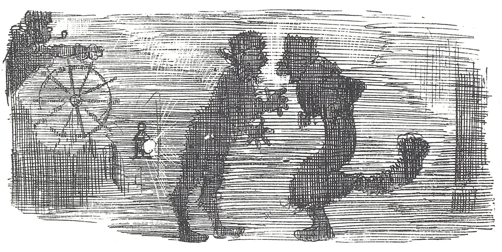 An illustration from Albert Robida - Voyages très extraordinaires de Saturnin Farandoul, 1879 page 690, 1879