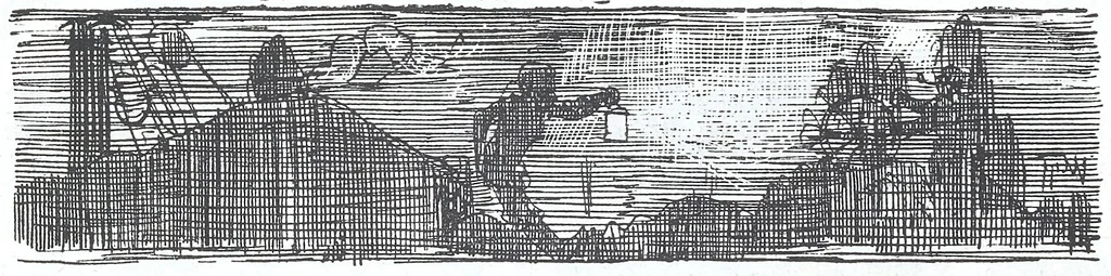 An illustration from Albert Robida - Voyages très extraordinaires de Saturnin Farandoul, 1879 page 694-2, 1879