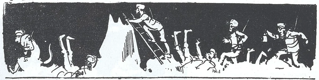 An illustration from Albert Robida - Voyages très extraordinaires de Saturnin Farandoul, 1879 page 695-3, 1879