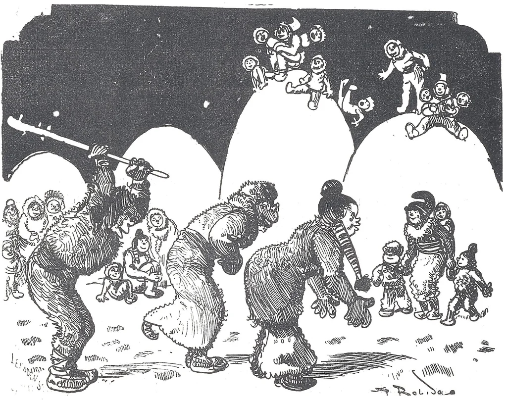 An illustration from Albert Robida - Voyages très extraordinaires de Saturnin Farandoul, 1879 page 696, 1879