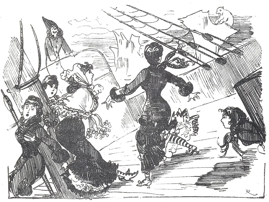 An illustration from Albert Robida - Voyages très extraordinaires de Saturnin Farandoul, 1879 page 710, 1879