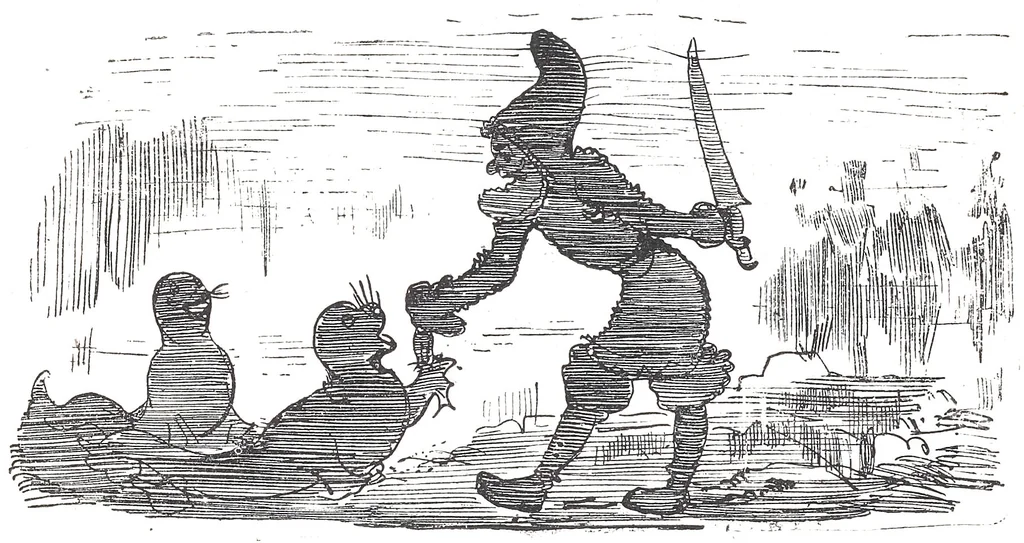 An illustration from Albert Robida - Voyages très extraordinaires de Saturnin Farandoul, 1879 page 722, 1879