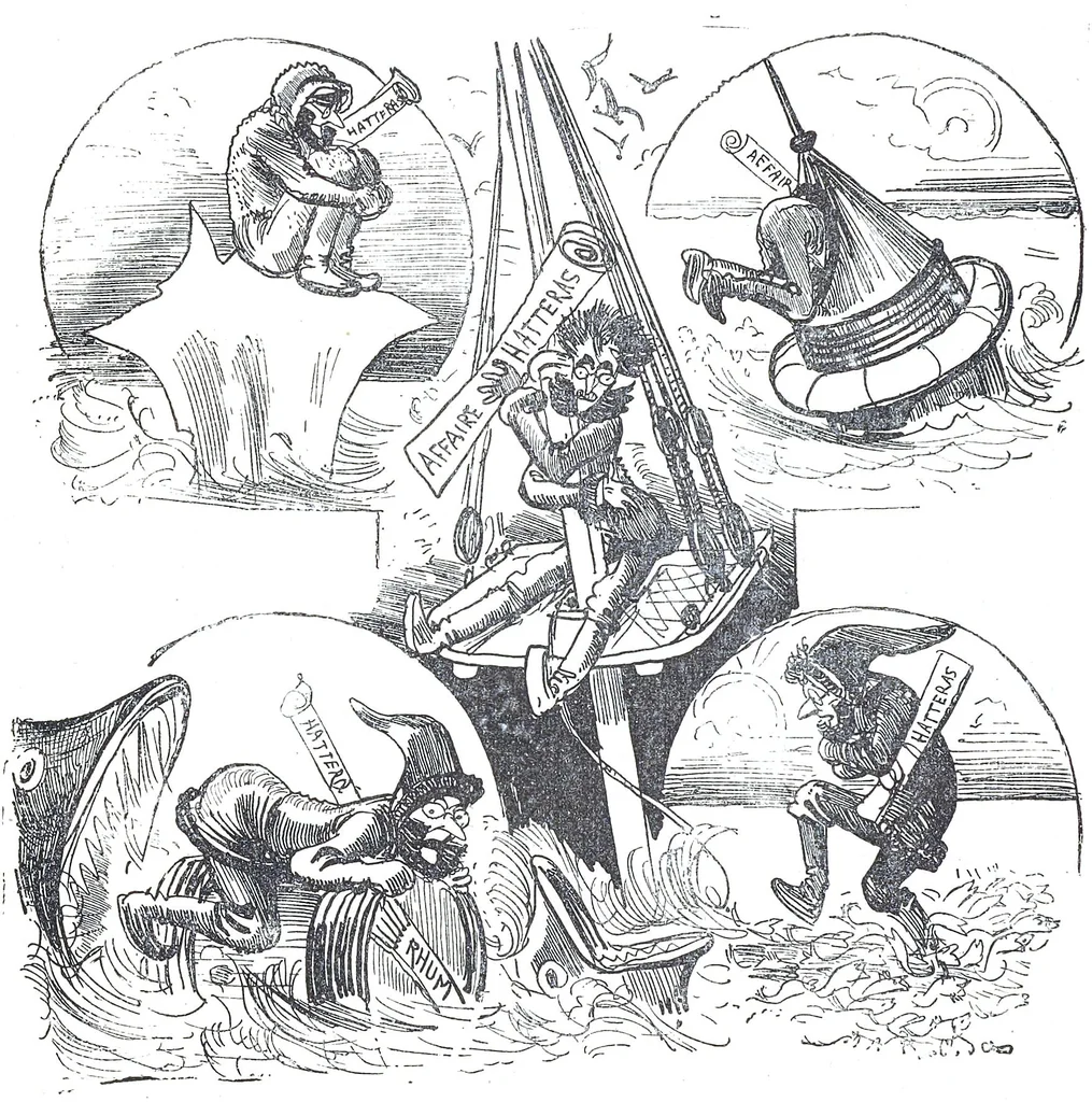 An illustration from Albert Robida - Voyages très extraordinaires de Saturnin Farandoul, 1879 page 740, 1879
