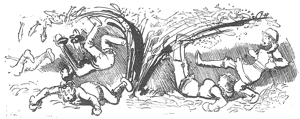 An illustration from Albert Robida - Voyages très extraordinaires de Saturnin Farandoul, 1879 page 758, 1879