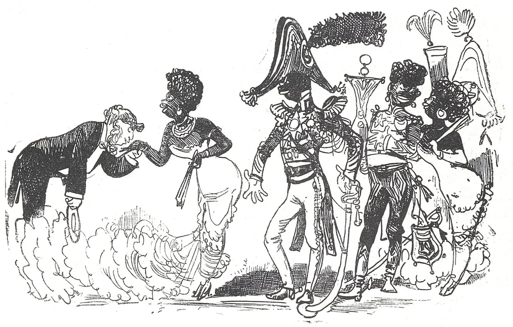 An illustration from Albert Robida - Voyages très extraordinaires de Saturnin Farandoul, 1879 page 762, 1879