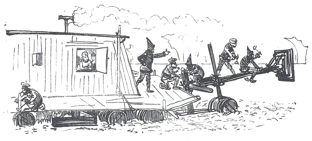 An illustration from Albert Robida - Voyages très extraordinaires de Saturnin Farandoul, 1879 page 766, 1879
