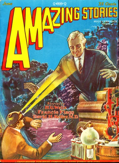 An illustration from Amazing stories 192806, 1928