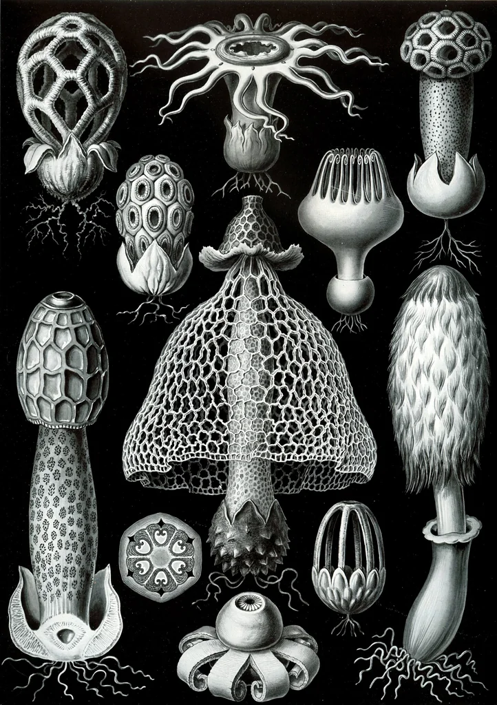 An illustration from Haeckel Basimycetes, 1904