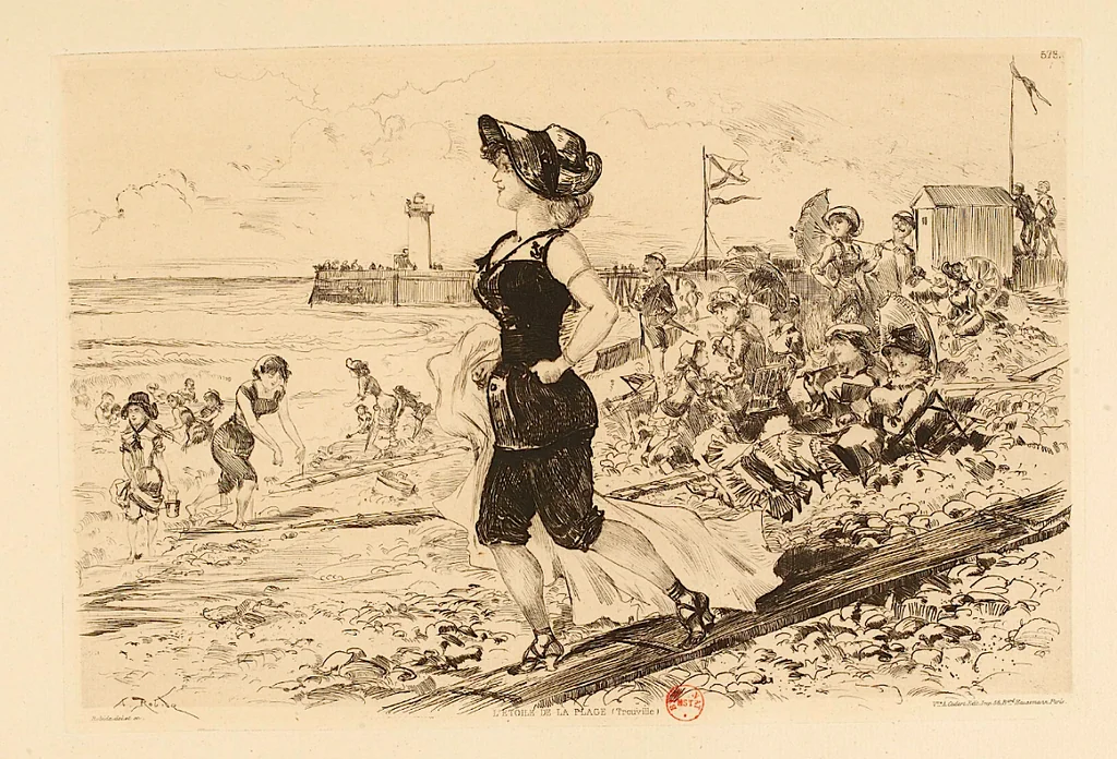 An illustration from Albert Robida L'étoile de la plage (Trouville) IN 573, 1880