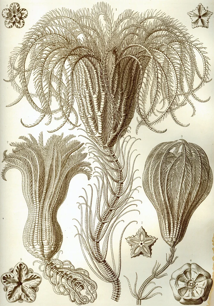 An illustration from Haeckel Crinoidea, 1904