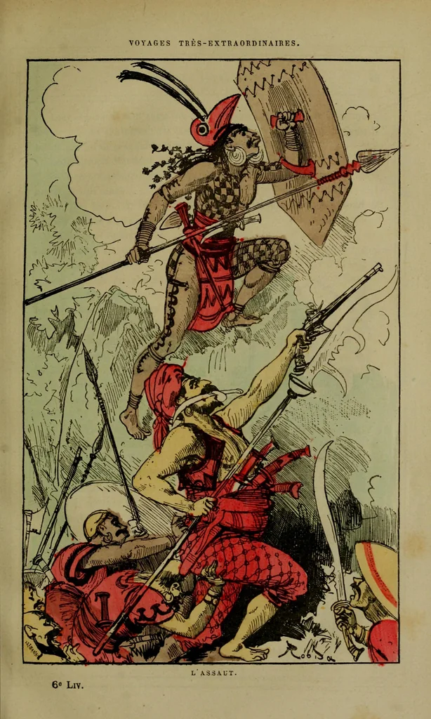 An illustration from L'assault, 1879