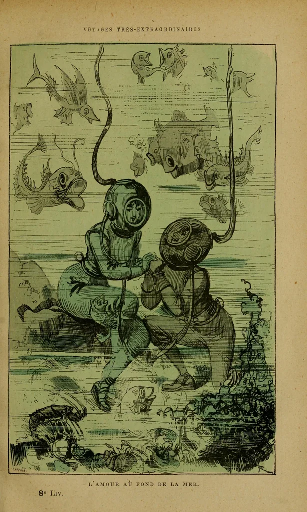 An illustration from L'amour au fond de la mer, 1879