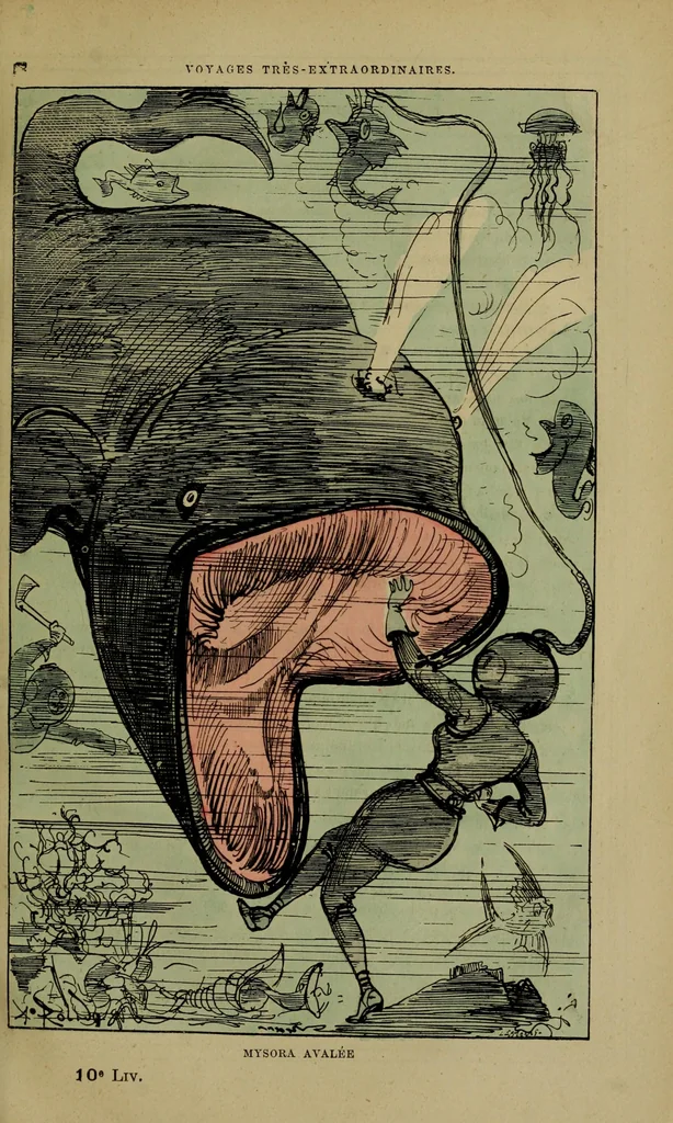 An illustration from Mysora avalée, 1879