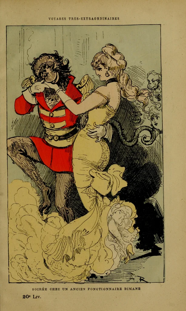 An illustration from Soirée chez un ancien fonctionnaire bimane, 1879
