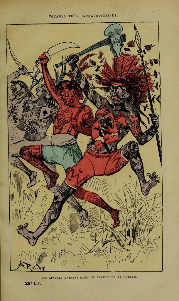 An illustration from Apaches entrant dans le sentier de la guerre, 1879
