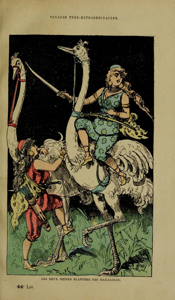 An illustration from Les deux reines blanches des Makalolos, 1879