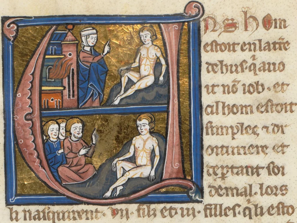 An illustration from Bible du XIIIème siècle (Part 1: Genesis – Psalms), 1250, leaf 585