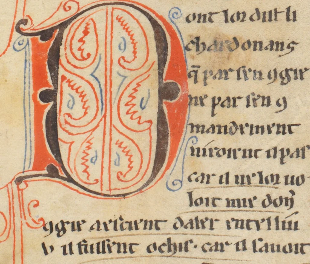 An illustration from Composite Manuscript: Garin le Loherain, Perceval, Chroniques, Parthenopeus de Blois, Durmart le Gaulois etc., French, 1250, leaf 335