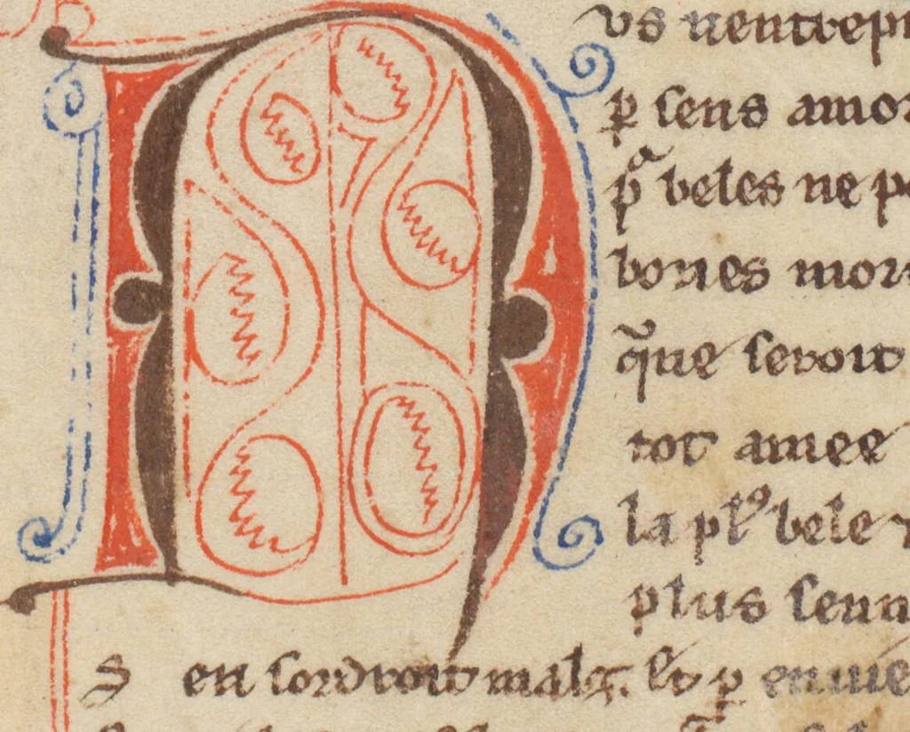 An illustration from Composite Manuscript: Garin le Loherain, Perceval, Chroniques, Parthenopeus de Blois, Durmart le Gaulois etc., French, 1250, leaf 471
