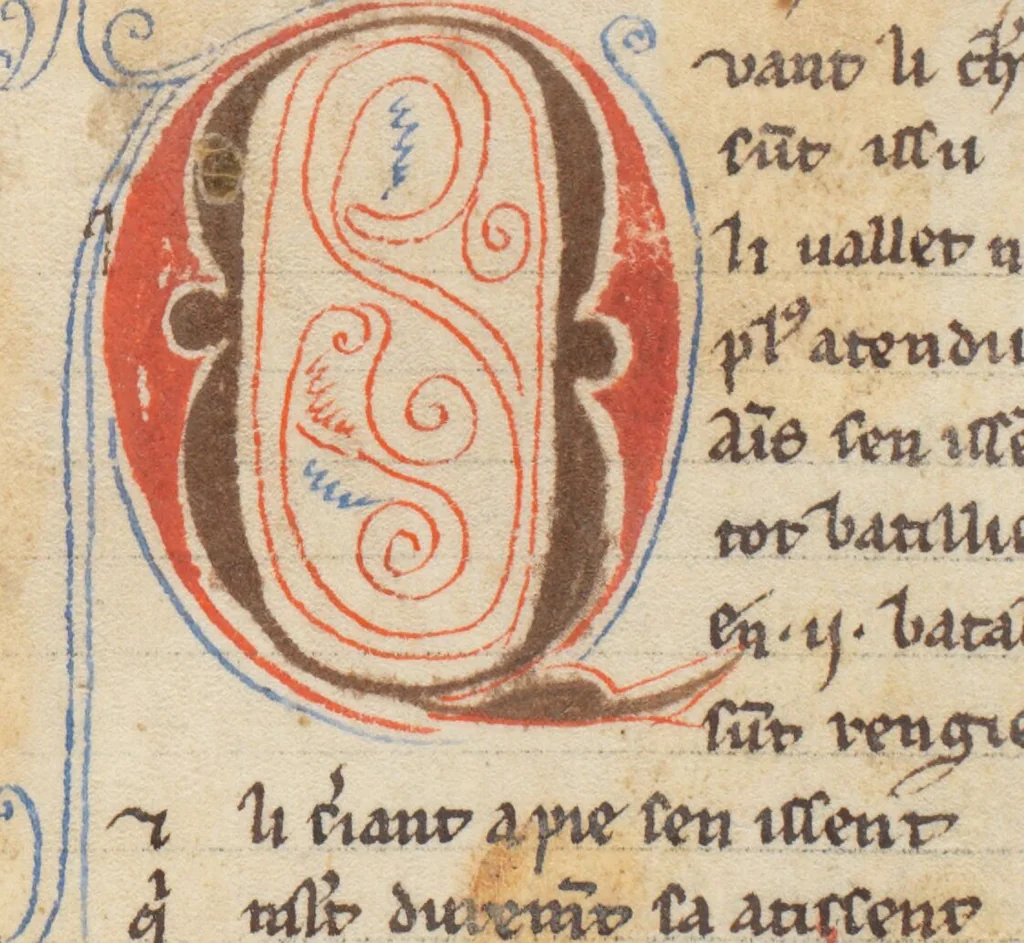 An illustration from Composite Manuscript: Garin le Loherain, Perceval, Chroniques, Parthenopeus de Blois, Durmart le Gaulois etc., French, 1250, leaf 556
