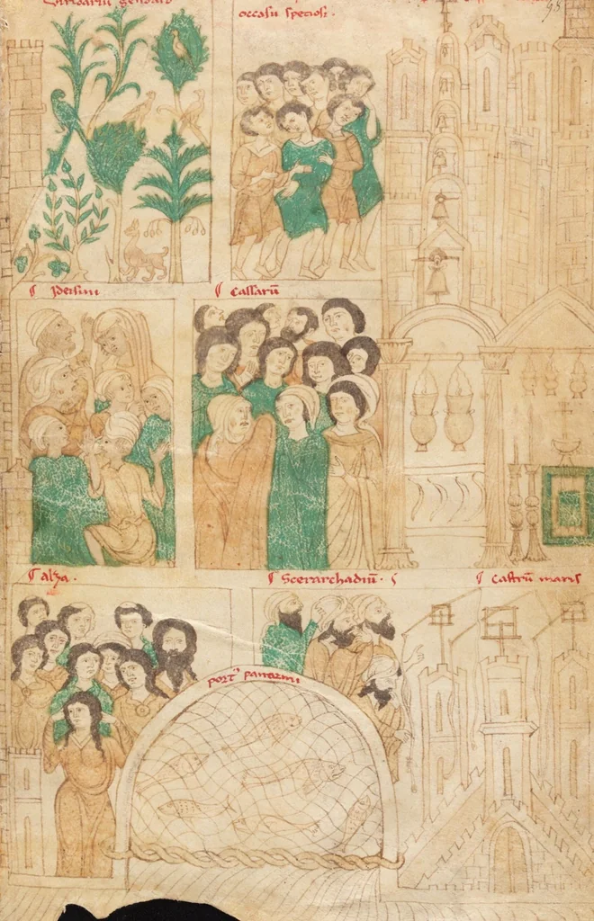 An illustration from Petrus de Ebulo: Liber ad honorem Augusti, lat., 1195, leaf 11