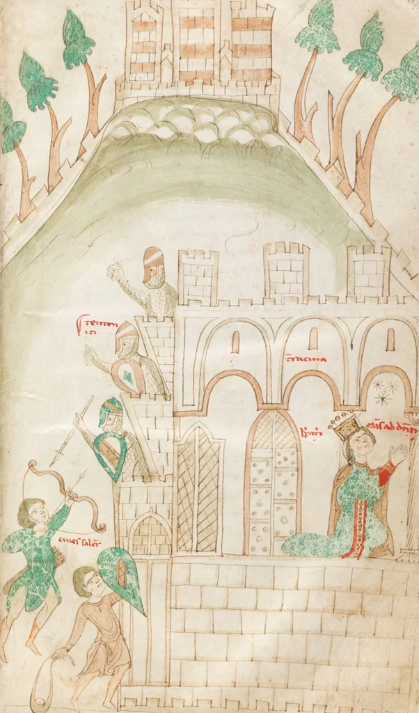 An illustration from Petrus de Ebulo: Liber ad honorem Augusti, lat., 1195, leaf 49