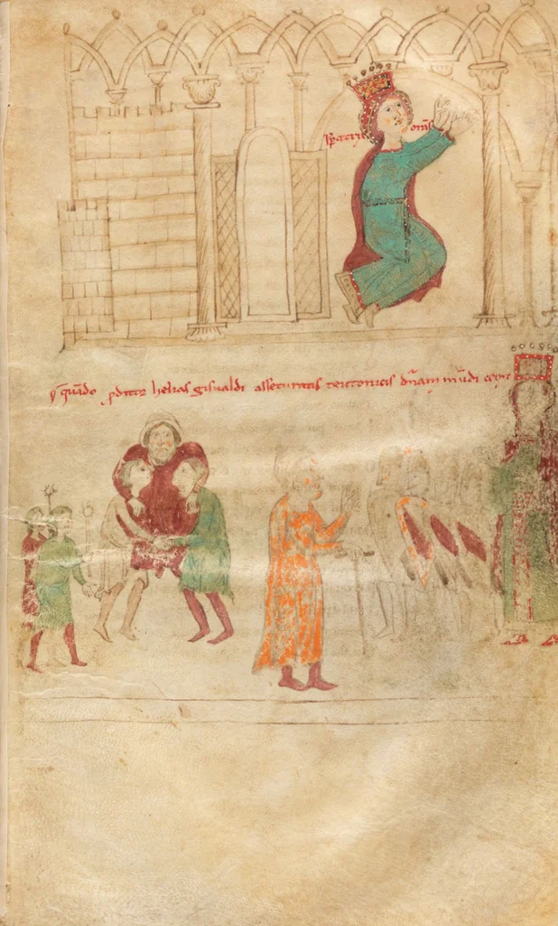 An illustration from Petrus de Ebulo: Liber ad honorem Augusti, lat., 1195, leaf 51