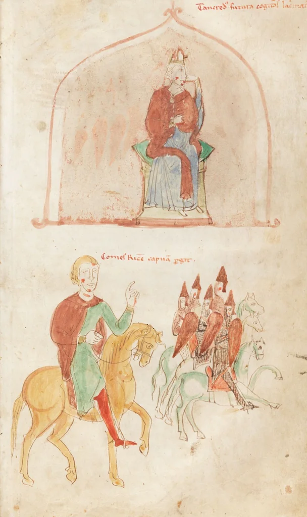 An illustration from Petrus de Ebulo: Liber ad honorem Augusti, lat., 1195, leaf 57