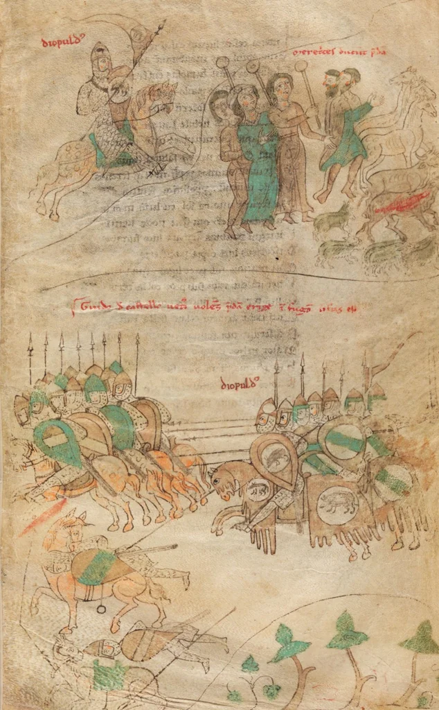 An illustration from Petrus de Ebulo: Liber ad honorem Augusti, lat., 1195, leaf 83
