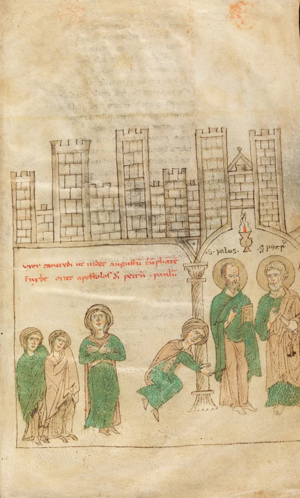 An illustration from Petrus de Ebulo: Liber ad honorem Augusti, lat., 1195, leaf 87