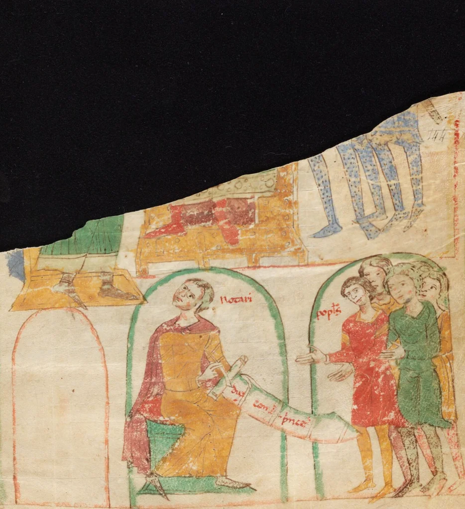 An illustration from Petrus de Ebulo: Liber ad honorem Augusti, lat., 1195, leaf 95