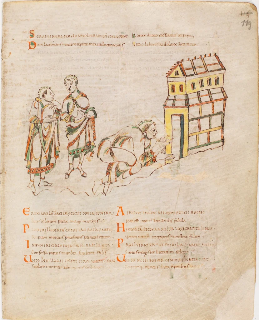 An illustration from Prudentius, Carmina, 900, leaf 121