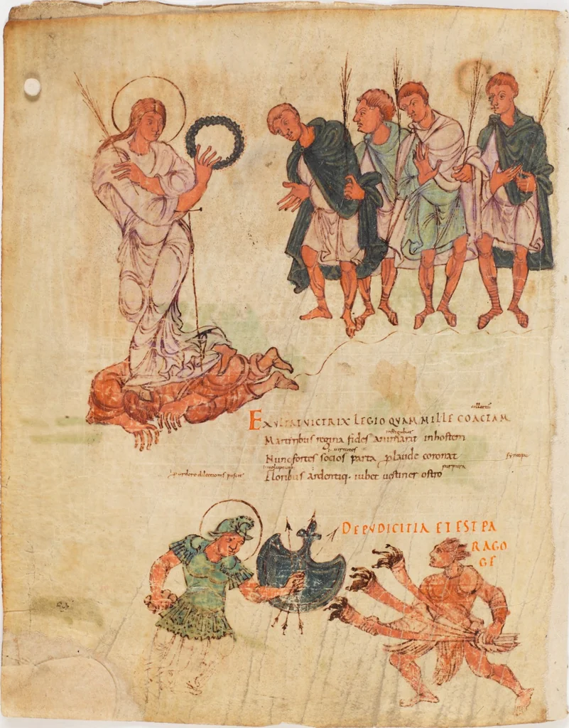 An illustration from Prudentius, Carmina, 900, leaf 72