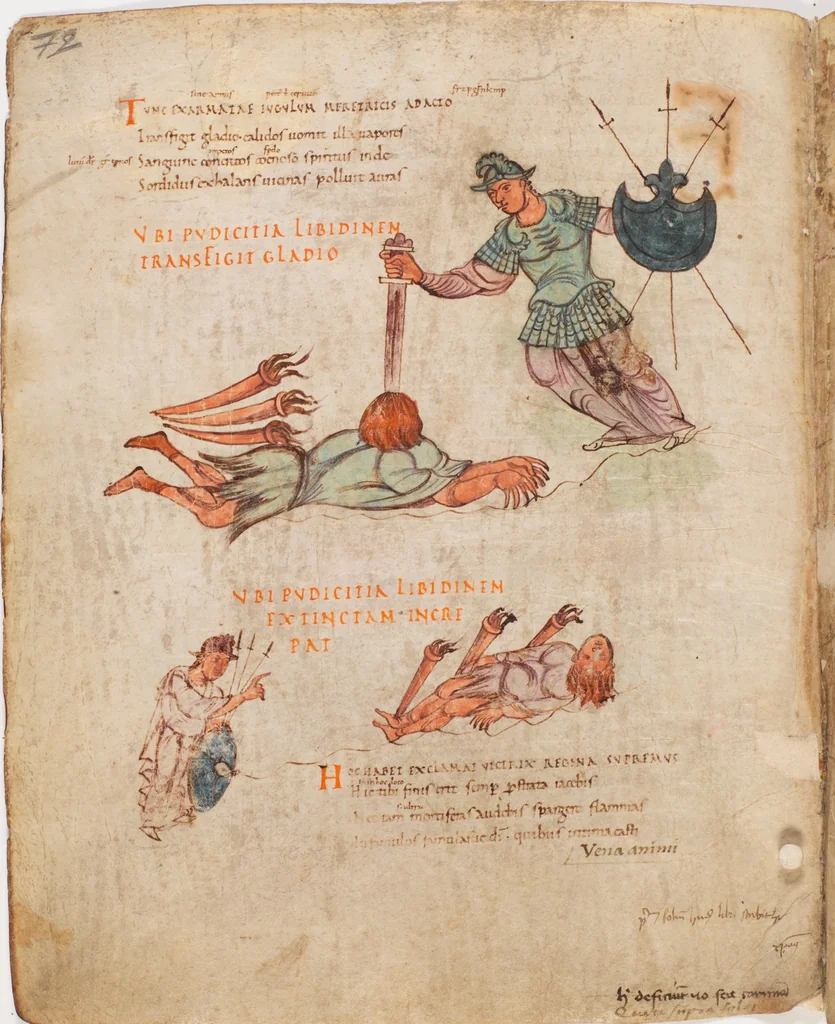 An illustration from Prudentius, Carmina, 900, leaf 74