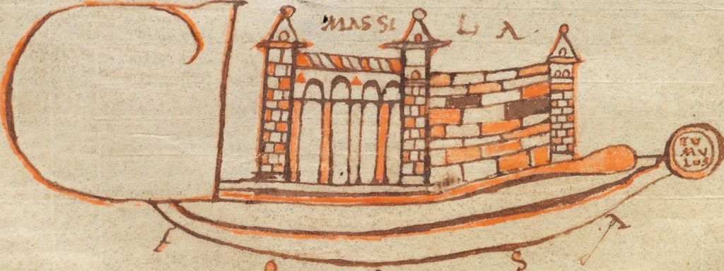 An illustration from Commenta Bernensia in Lucanum; Adnotationes super Lucanum, 850, leaf 108