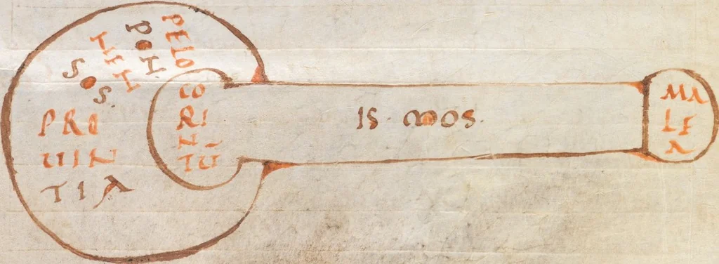 An illustration from Commenta Bernensia in Lucanum; Adnotationes super Lucanum, 850, leaf 170