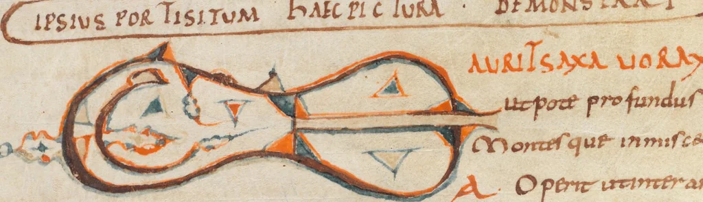 An illustration from Commenta Bernensia in Lucanum; Adnotationes super Lucanum, 850, leaf 92