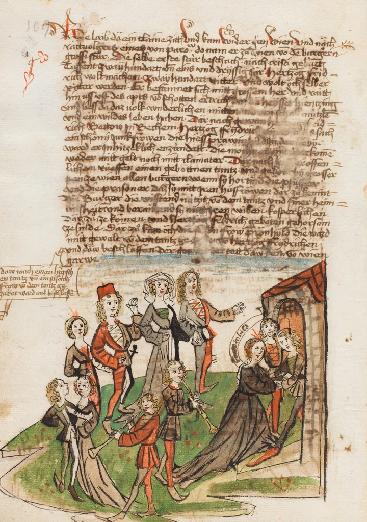 An illustration from Österreichische Chronik der 95 Herrschaften, 1479, leaf 118