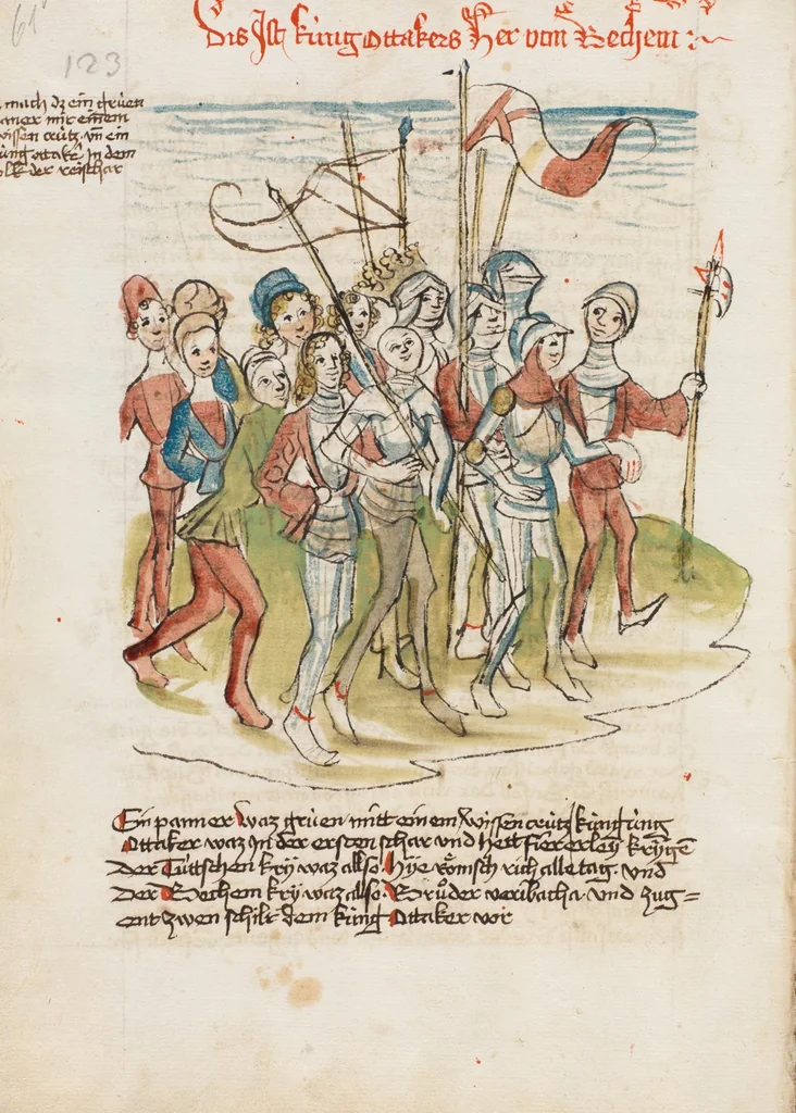 An illustration from Österreichische Chronik der 95 Herrschaften, 1479, leaf 134