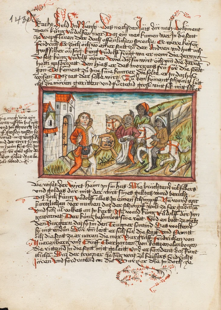 An illustration from Österreichische Chronik der 95 Herrschaften, 1479, leaf 154