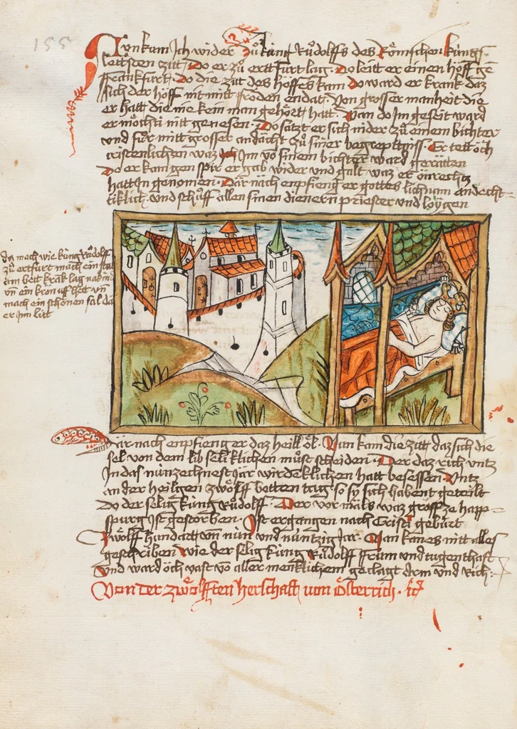 An illustration from Österreichische Chronik der 95 Herrschaften, 1479, leaf 162