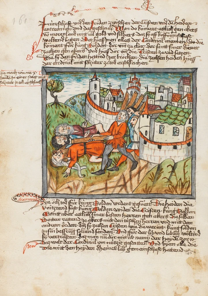 An illustration from Österreichische Chronik der 95 Herrschaften, 1479, leaf 168