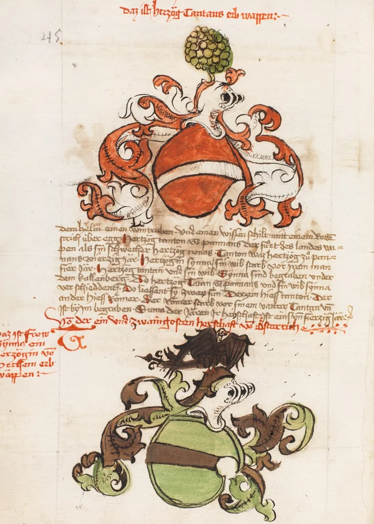 An illustration from Österreichische Chronik der 95 Herrschaften, 1479, leaf 52