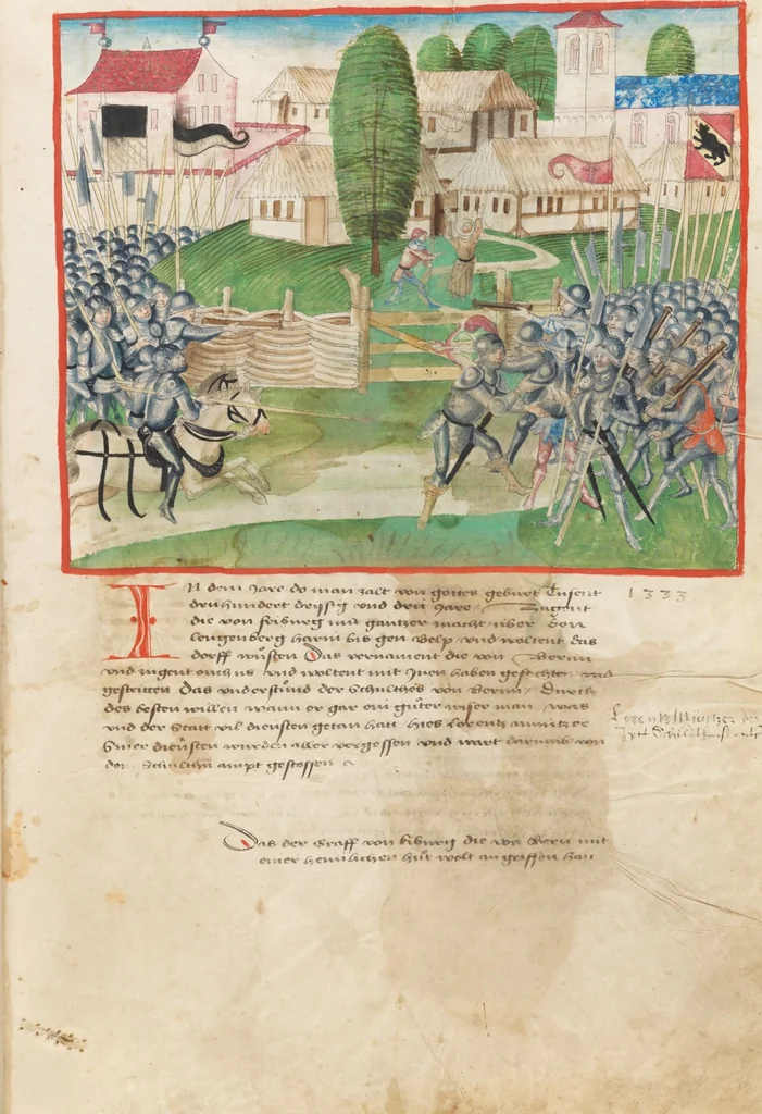 An illustration from Diebold Schilling, Amtliche Berner Chronik, vol. 1, 1478, leaf 101