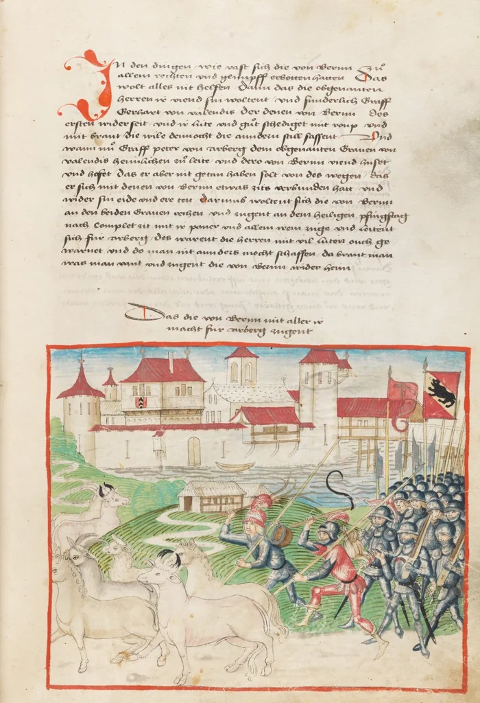 An illustration from Diebold Schilling, Amtliche Berner Chronik, vol. 1, 1478, leaf 115