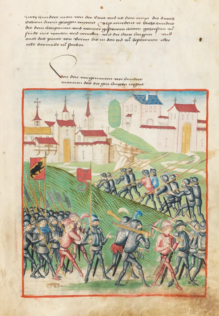 An illustration from Diebold Schilling, Amtliche Berner Chronik, vol. 1, 1478, leaf 117