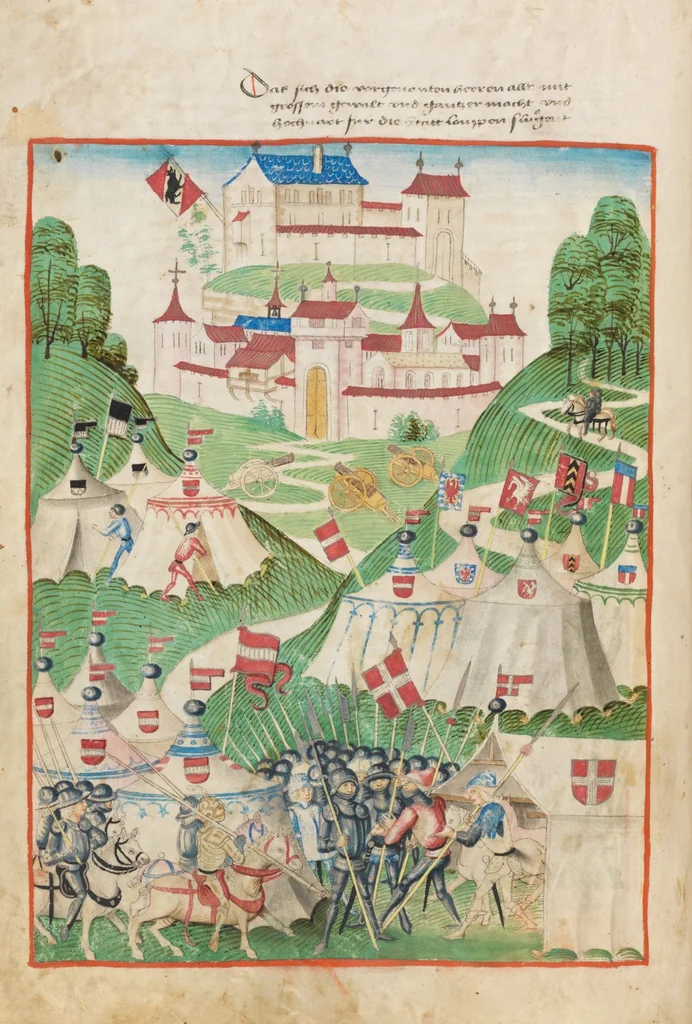 An illustration from Diebold Schilling, Amtliche Berner Chronik, vol. 1, 1478, leaf 118