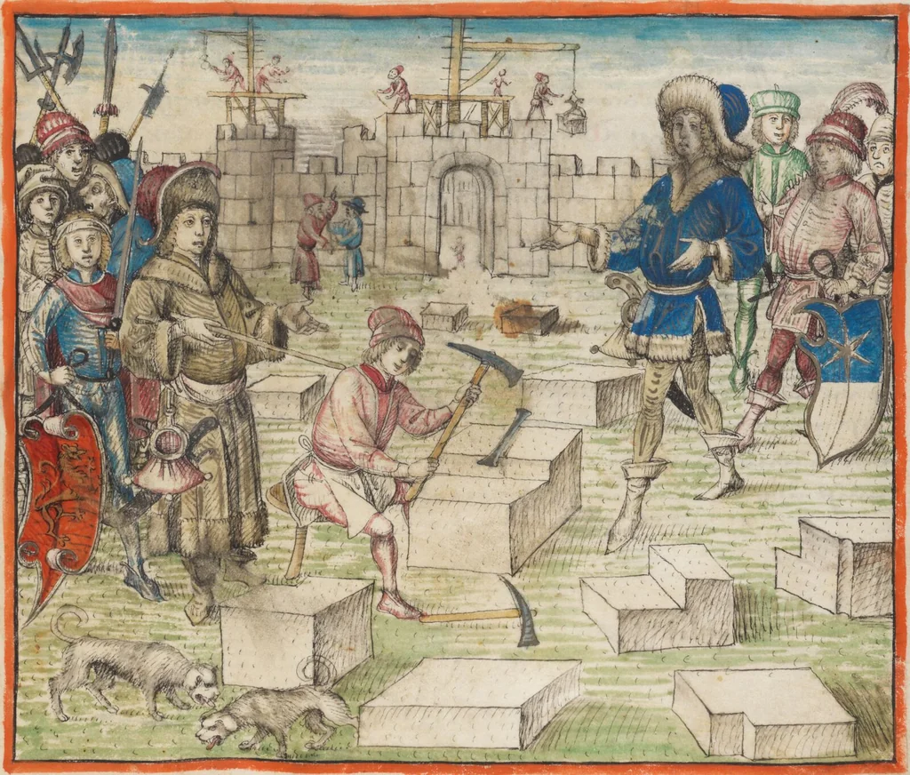 An illustration from Diebold Schilling, Amtliche Berner Chronik, vol. 1, 1478, leaf 13