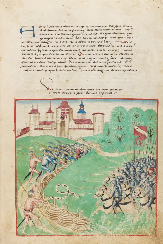 An illustration from Diebold Schilling, Amtliche Berner Chronik, vol. 1, 1478, leaf 147