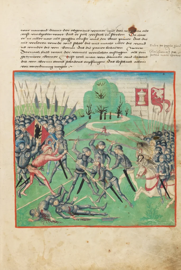 An illustration from Diebold Schilling, Amtliche Berner Chronik, vol. 1, 1478, leaf 155